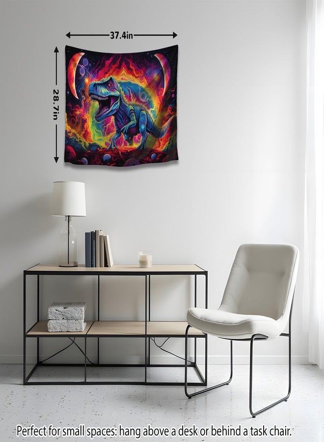 QGHOT Blacklight Dinosaur Tapestry Wall Hanging Black Light Tapestries Uv Glow in the Dark Dino Poster for Teen Boys Room Bedroom 29x37in - Image 4